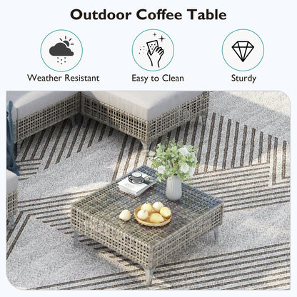 K&K 7-Piece Wicker Patio Furniture Set