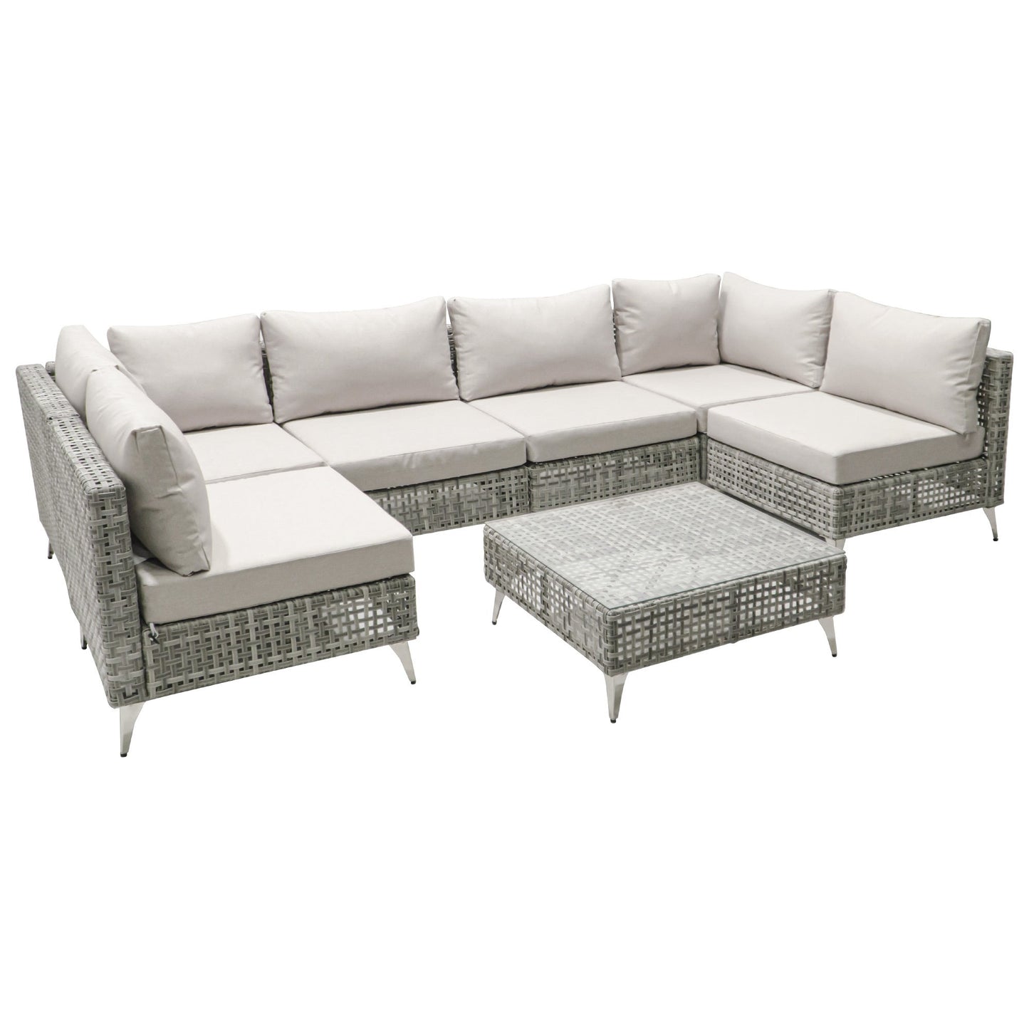 K&K 7-Piece Wicker Patio Furniture Set