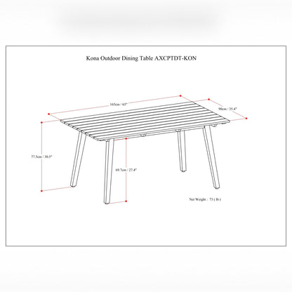 Kona - Outdoor Dining Table - Light Teak