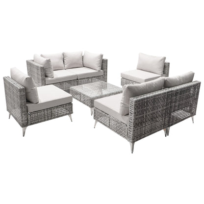 K&K 7-Piece Wicker Patio Furniture Set