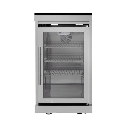 Castelle Flame Astoria 94-Inch 6-Burner 85K BTU Outdoor Kitchen Grill Island With Wine Cooler, Rotisserie, Cabinets, And Granite Countertops (SAK68014)