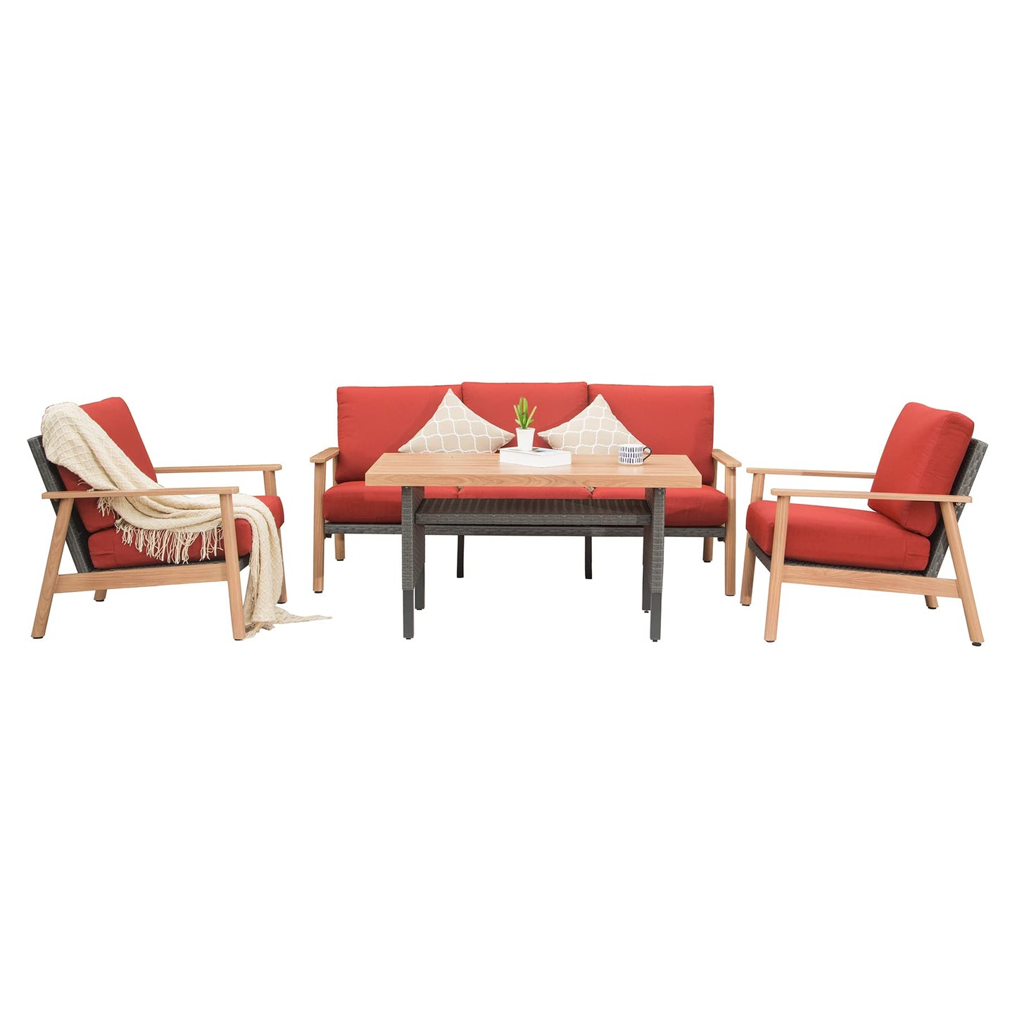 Outdoor Wicker Patio Furniture Sets 4 Pieces