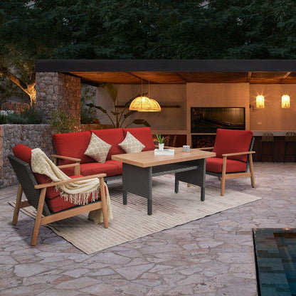 Outdoor Wicker Patio Furniture Sets 4 Pieces